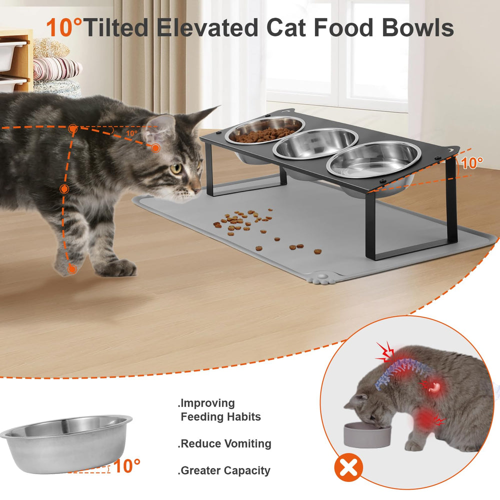 HOVNKUT three stainless steel bowls on a stand for varied meals