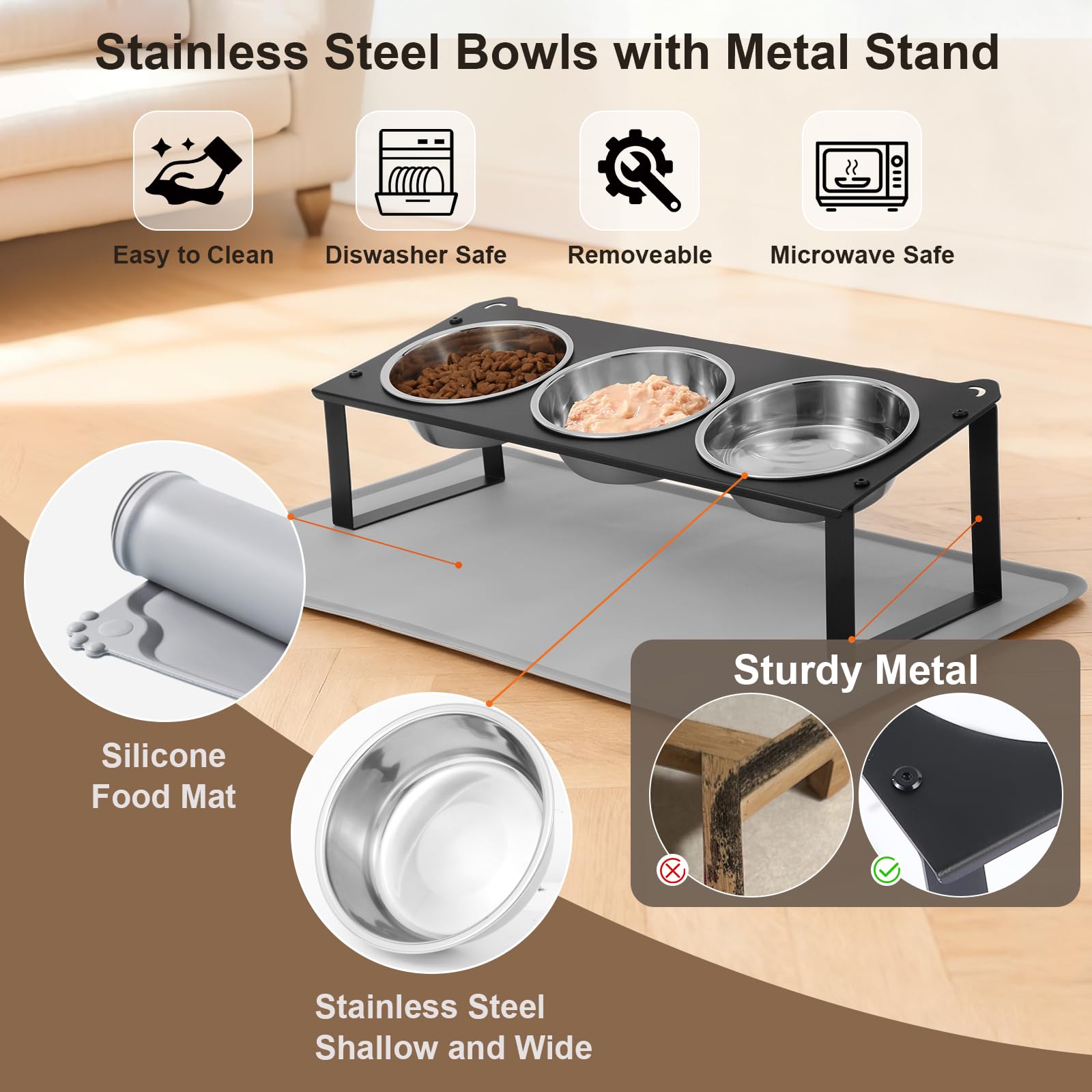 HOVNKUT easy-assembly cat feeding stand for homes