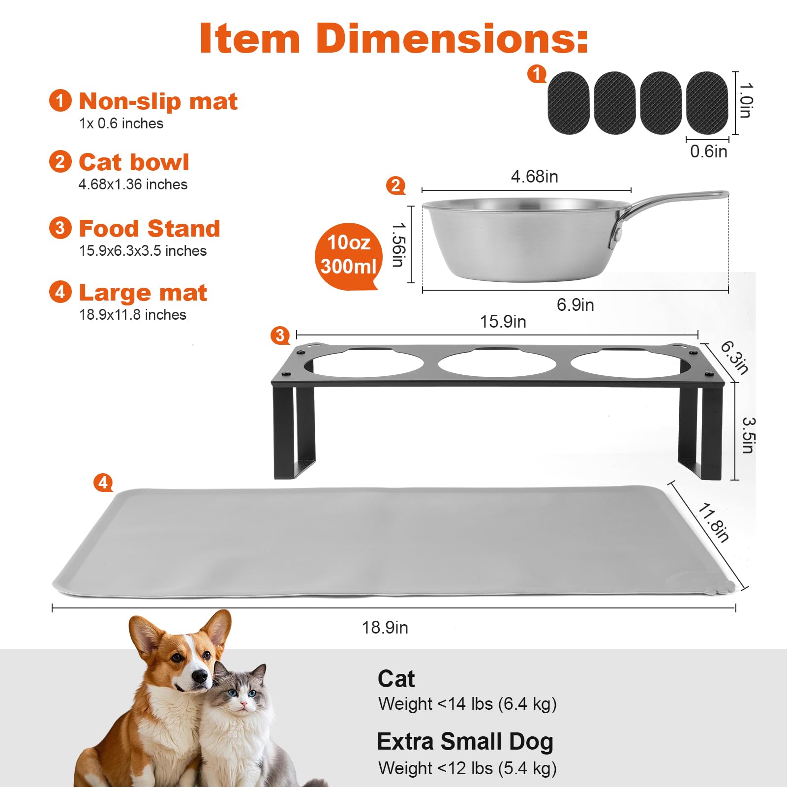 HOVNKUT multipet feeding stand supports multiple cats or pets.