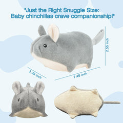 Howaukf chinchilla companion toy snuggle-time scene showing comforting presence for anxious pets.