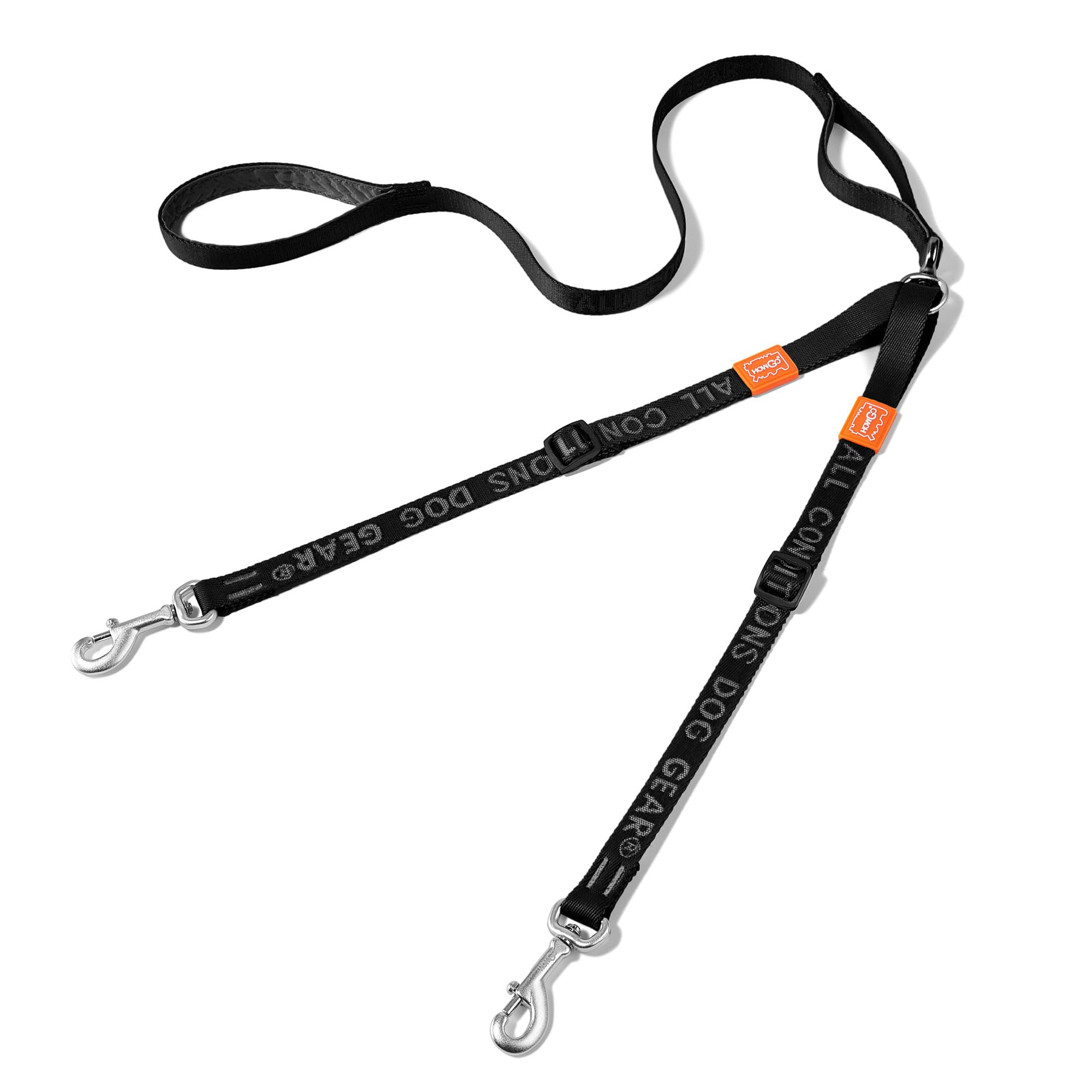 HOWGO Double Dog Leash with 360° swivel for smooth, tangle-free walks.
