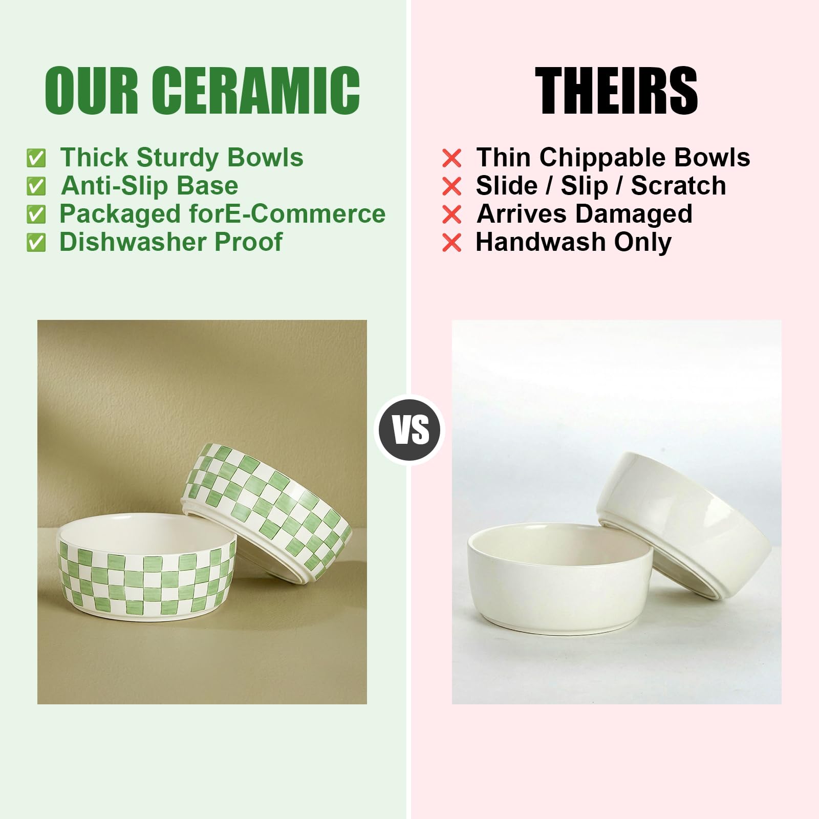 Howise easy-clean ceramic bowls simplify after-meal care.