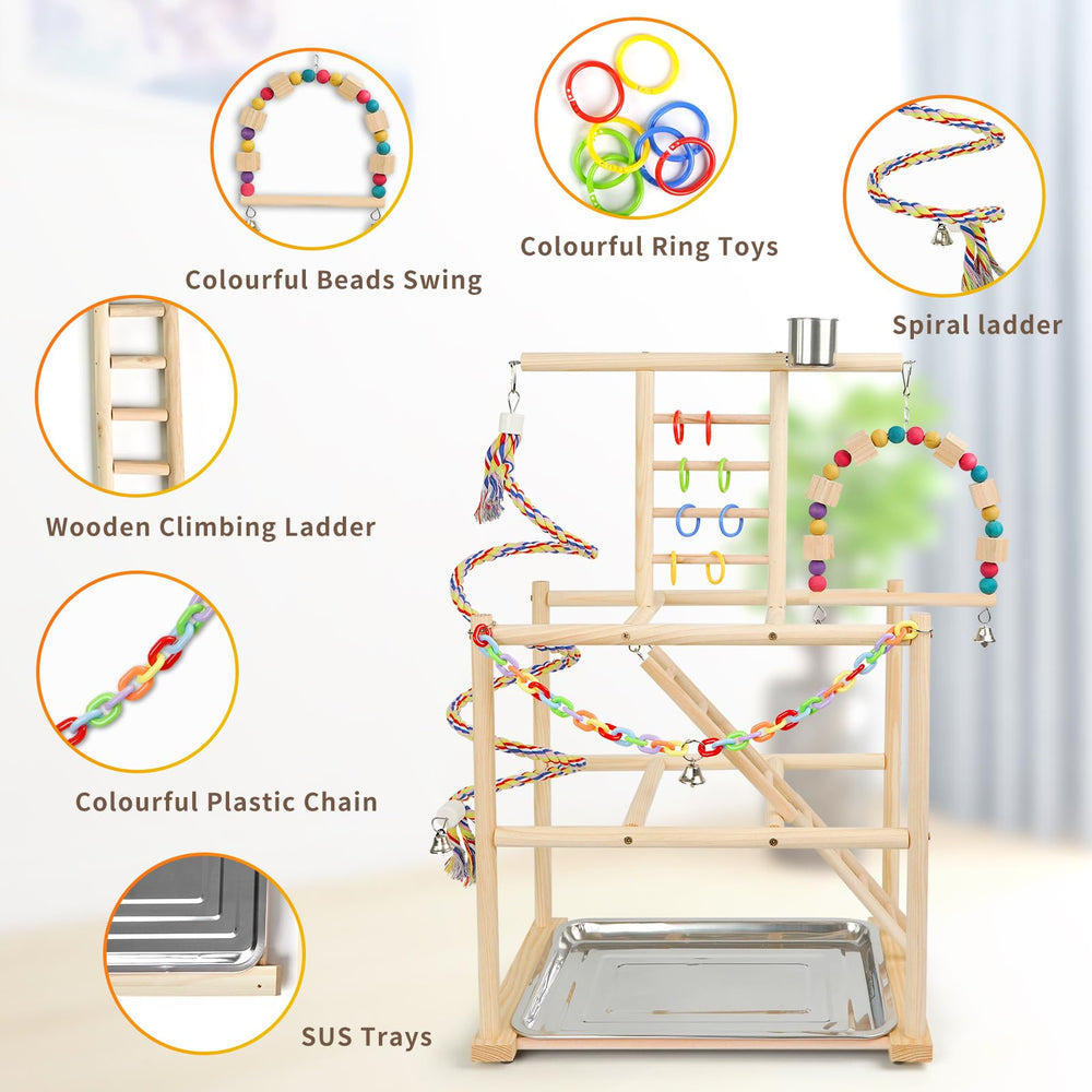 HPAWHOMEPART Bird Playground colorful toys and swing spark playful engagement