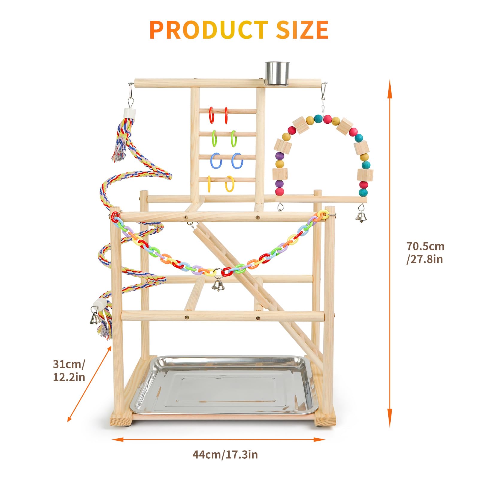 HPAWHOMEPART Bird Playground durable wood frame for safe, long-lasting use