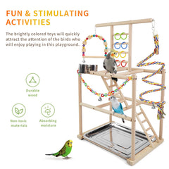 HPAWHOMEPART Bird Playground rope perch offers varied perching surfaces for comfort