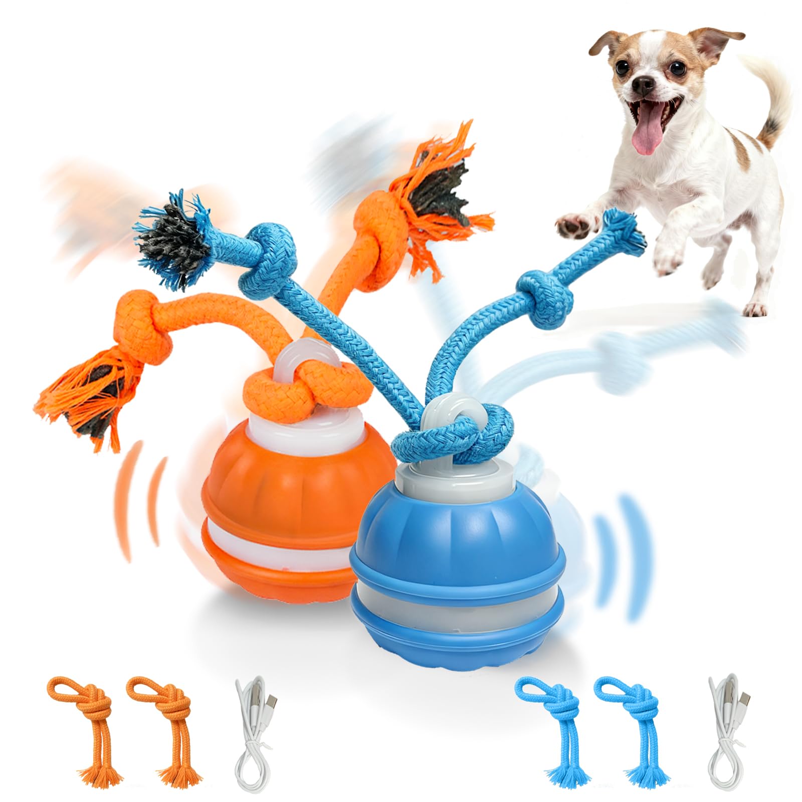 HPCDXBP interactive dog ball with rope encourages chasing play and energy release.