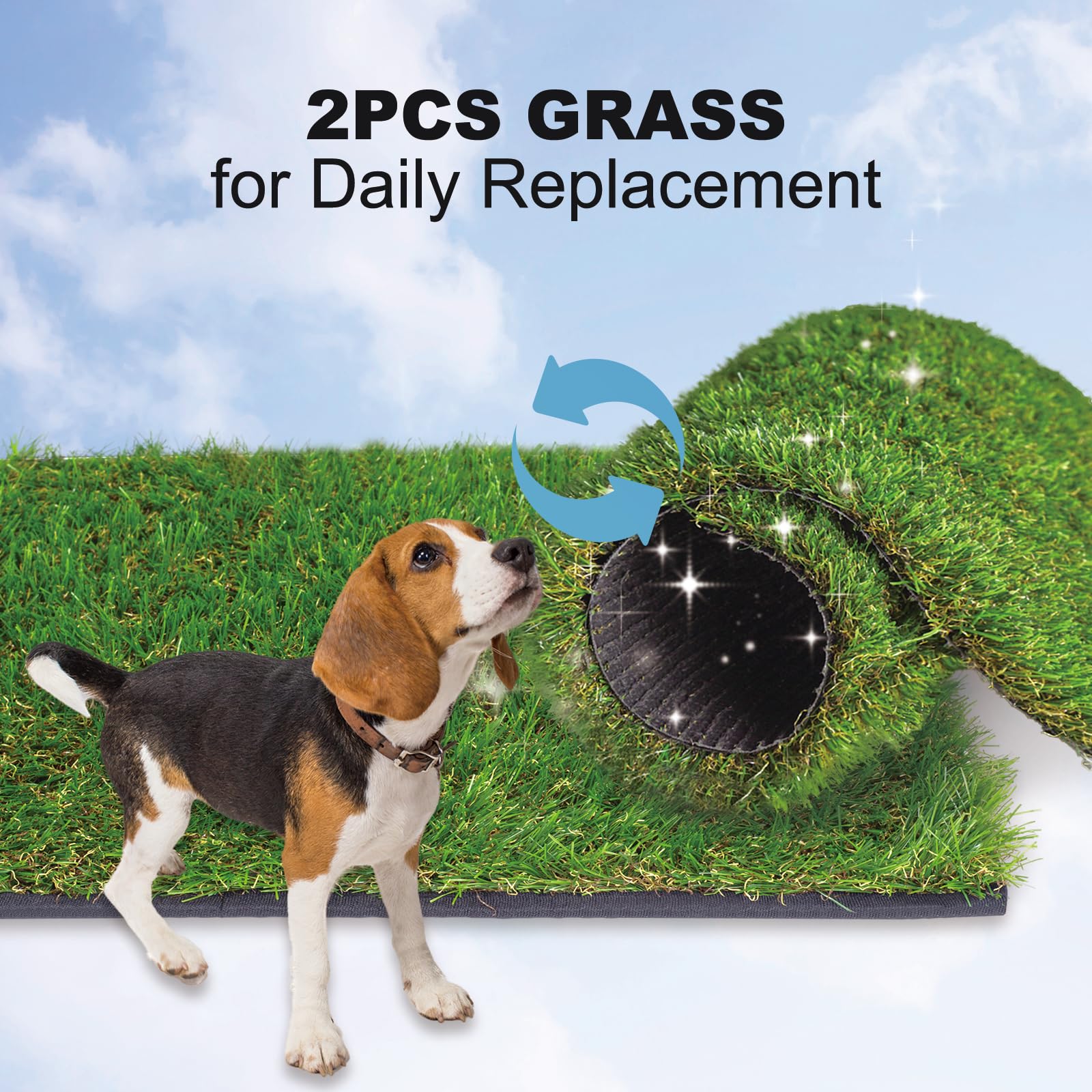 HQ4US 4LEGS two-pack artificial grass mats for daily rotation