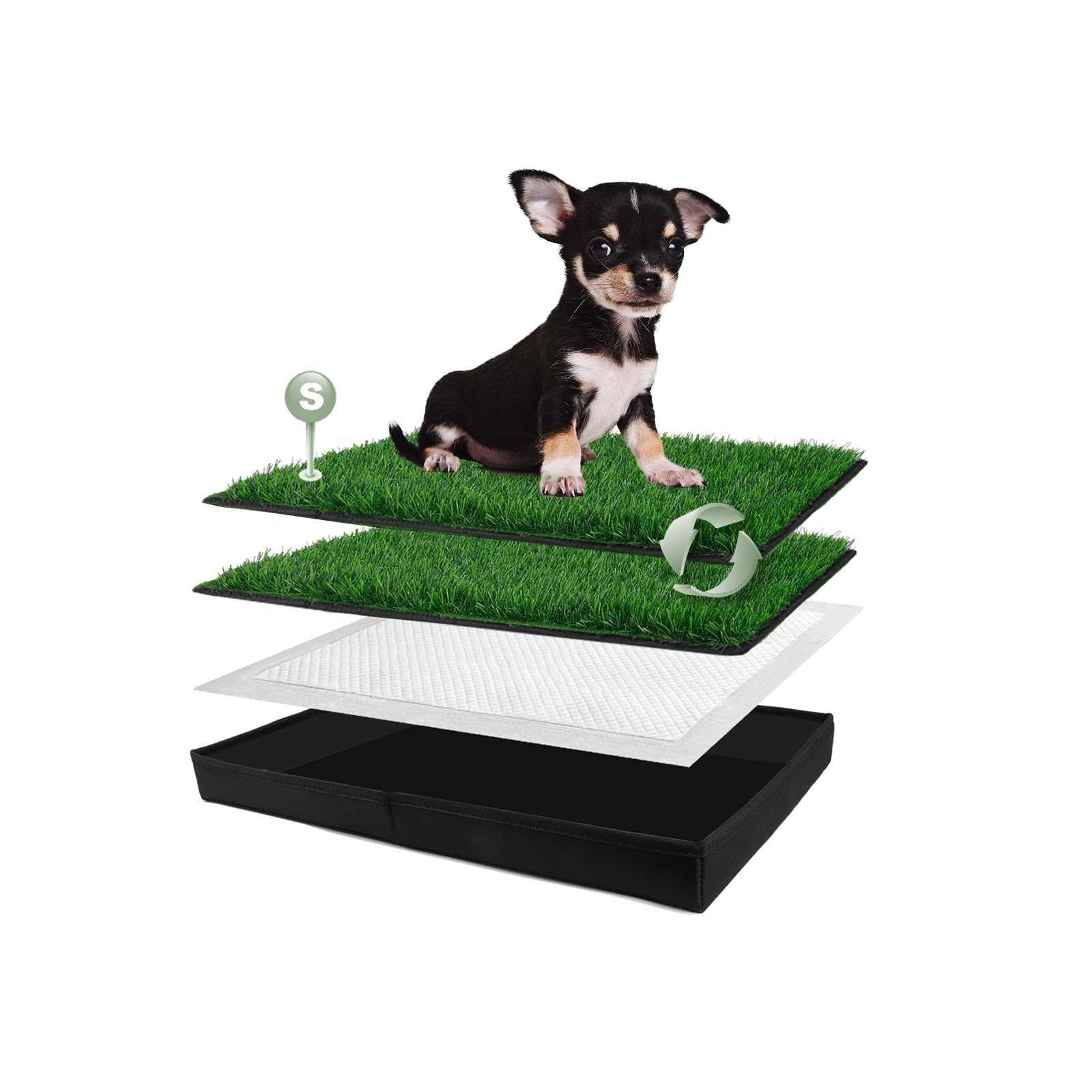 HQ4US 4LEGS dog grass pad foldable liner base on balcony for indoor potty
