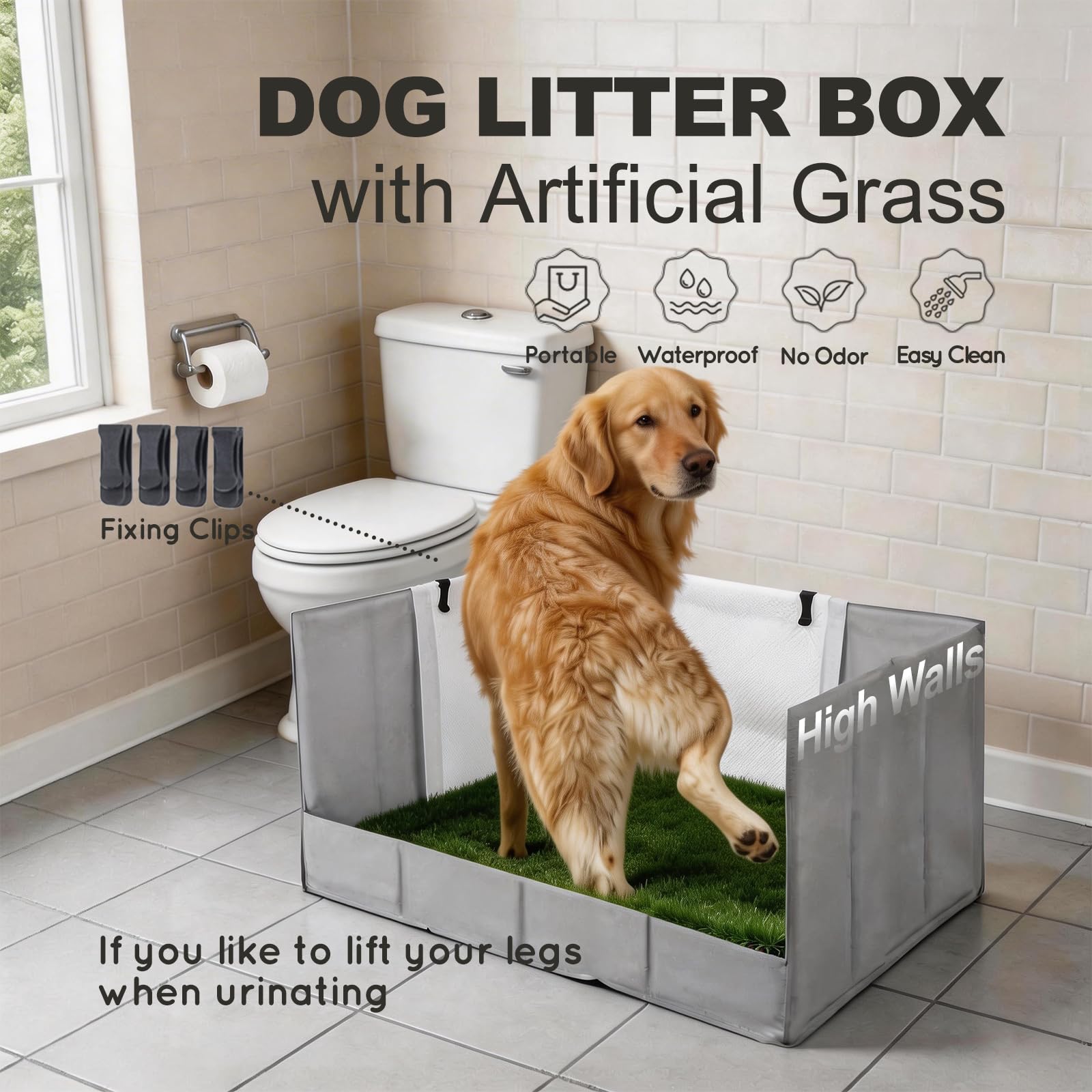 HQ4US 4LEGS odor-free turf surface for clean potty sessions