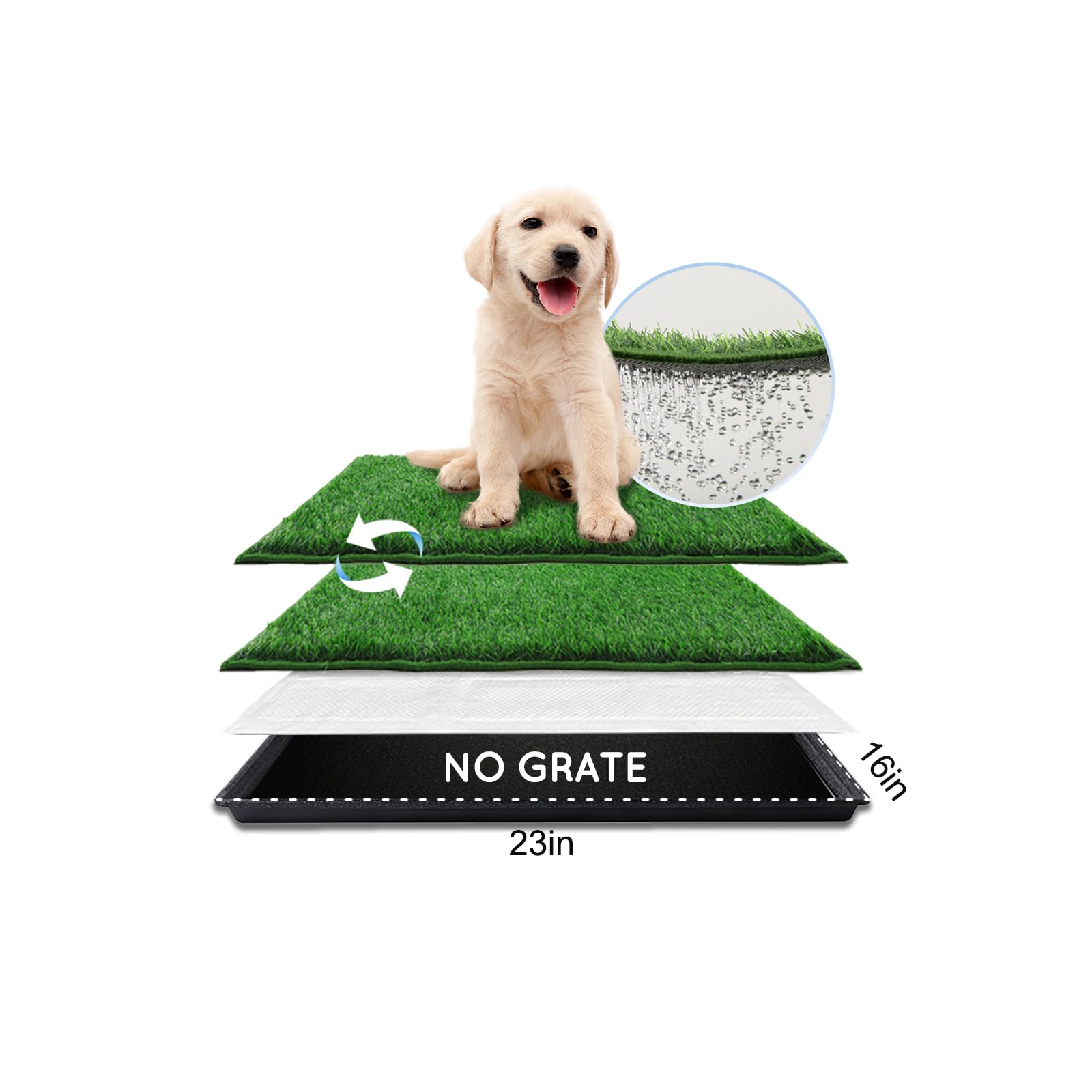 HQ4US 4LEGS dog grass pad small showing compact design for small breeds, indoor potty solution.