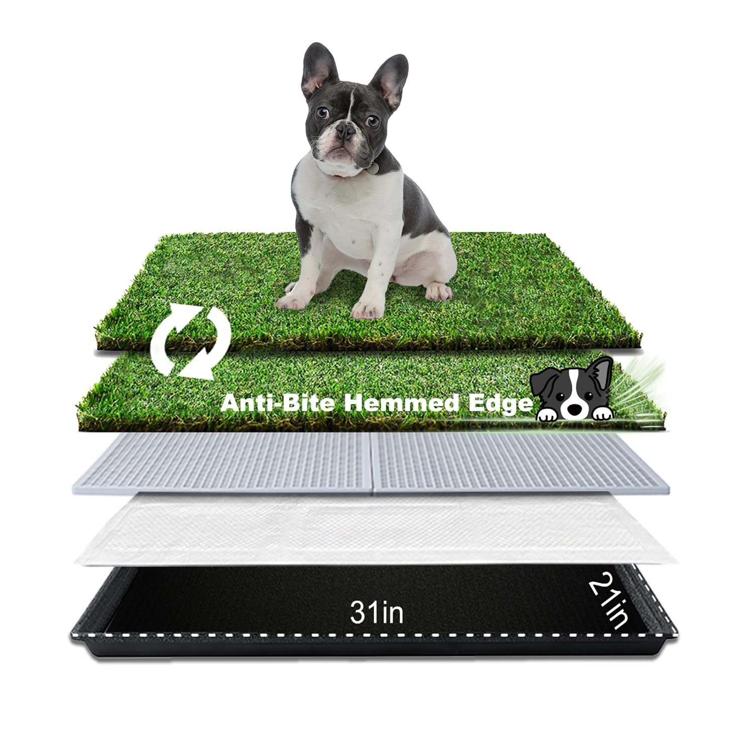 HQ4US 4LEGS dog grass pad tray for medium dogs supports quick drainage and easy cleaning