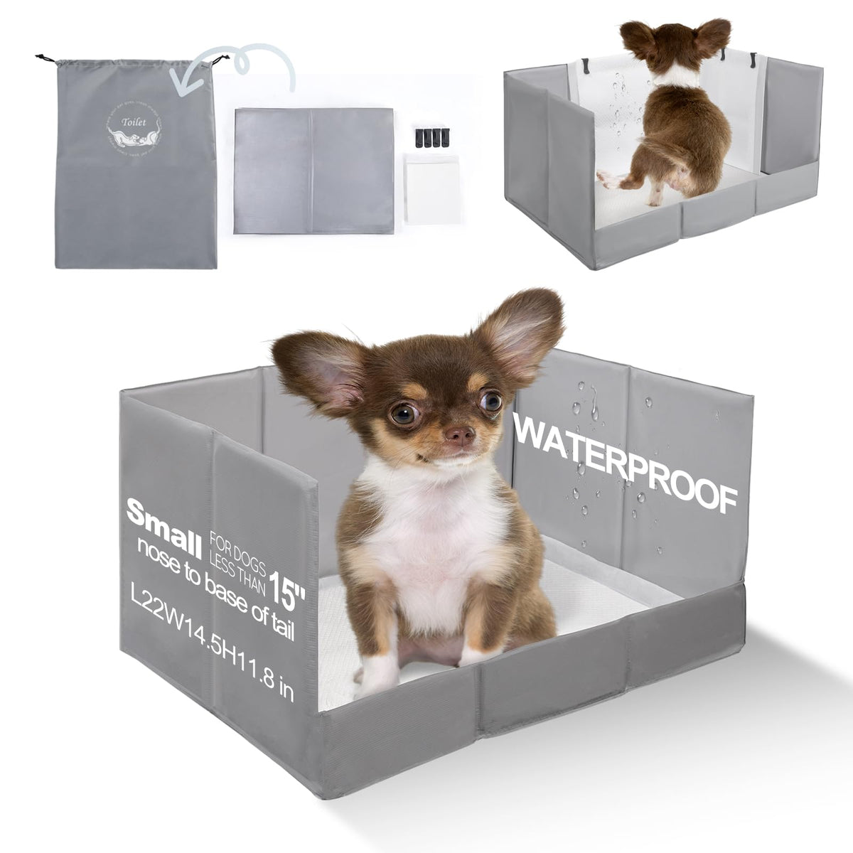 HQ4US 4LEGS dog litter box folds for quick setup and portability.
