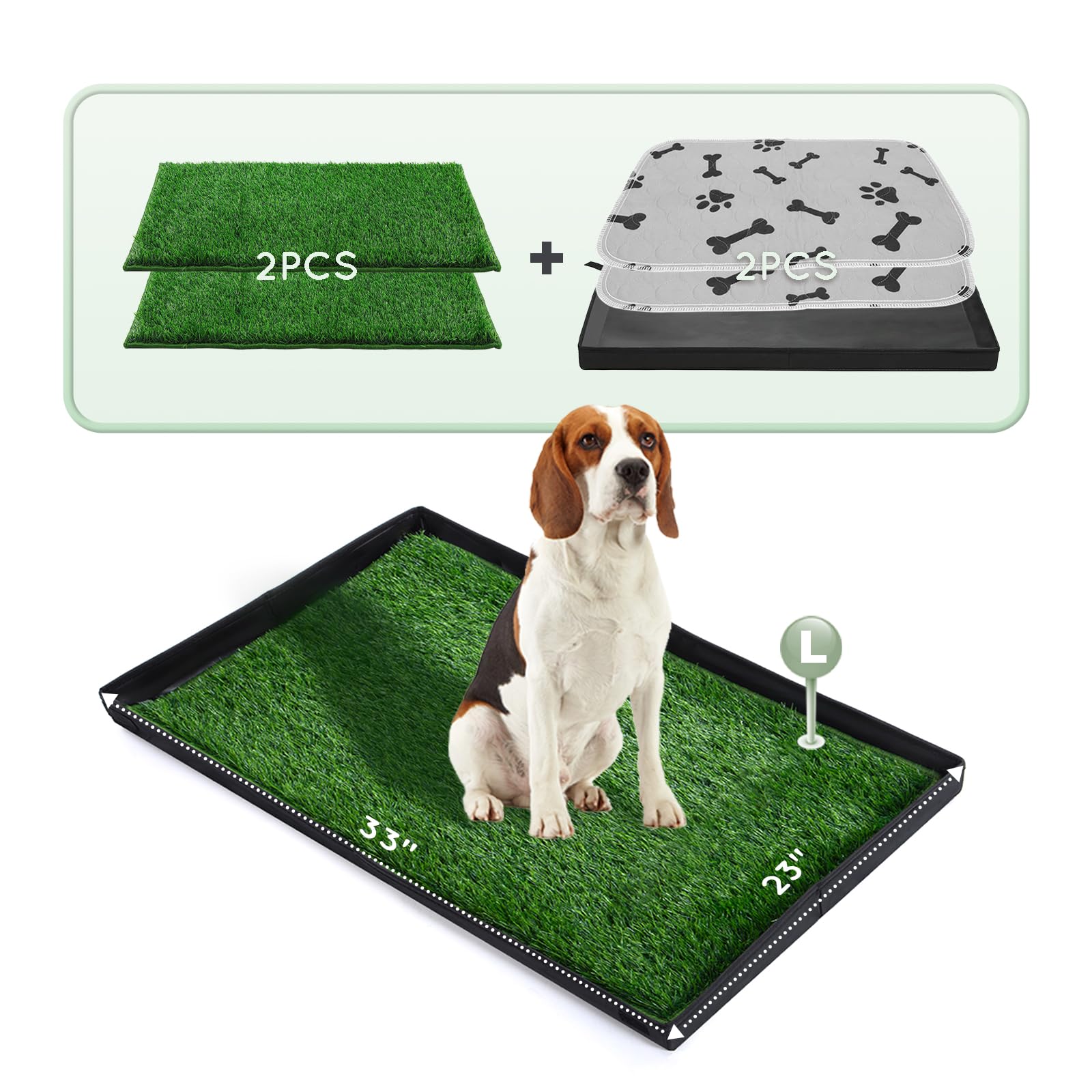 HQ4US 4LEGS foldable liner base with dog grass pad for travel