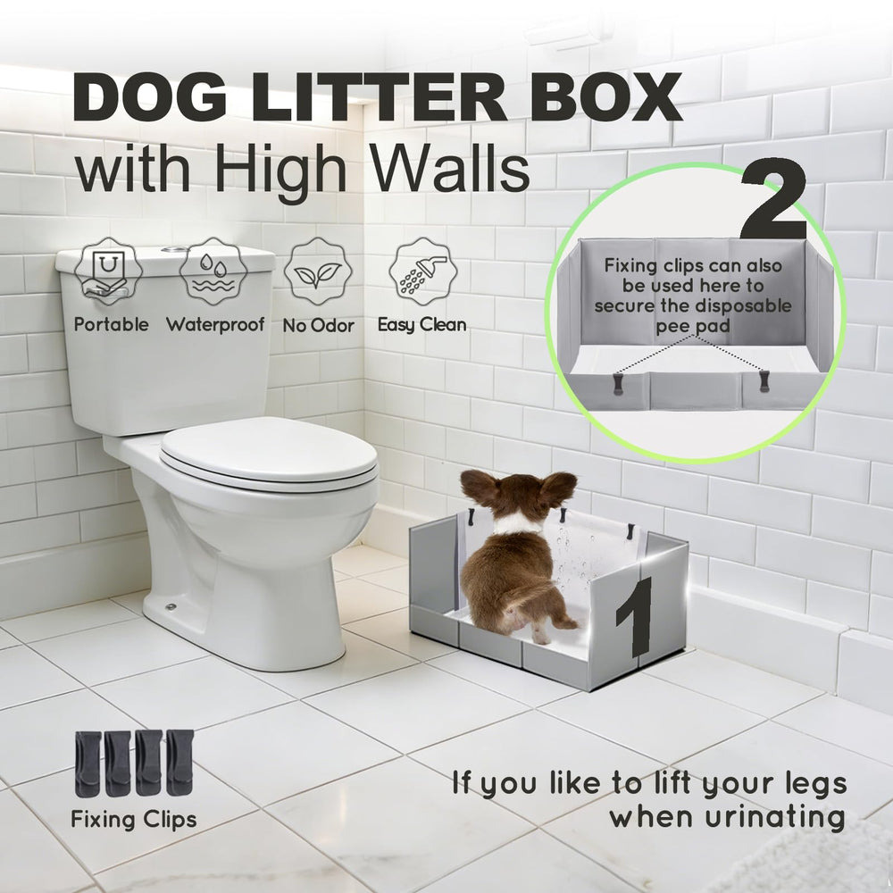 HQ4US 4LEGS puppy pad holder high walls contain messes during potty training.