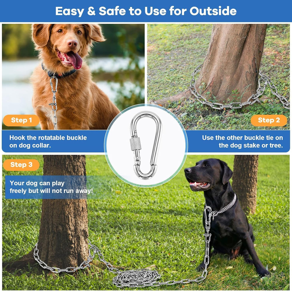 HQQNUO secure locking clip helps prevent escapes during outdoor tethering.