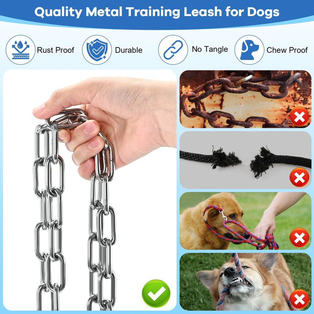 HQQNUO dog chain features double locking carabiners for secure, quick setup