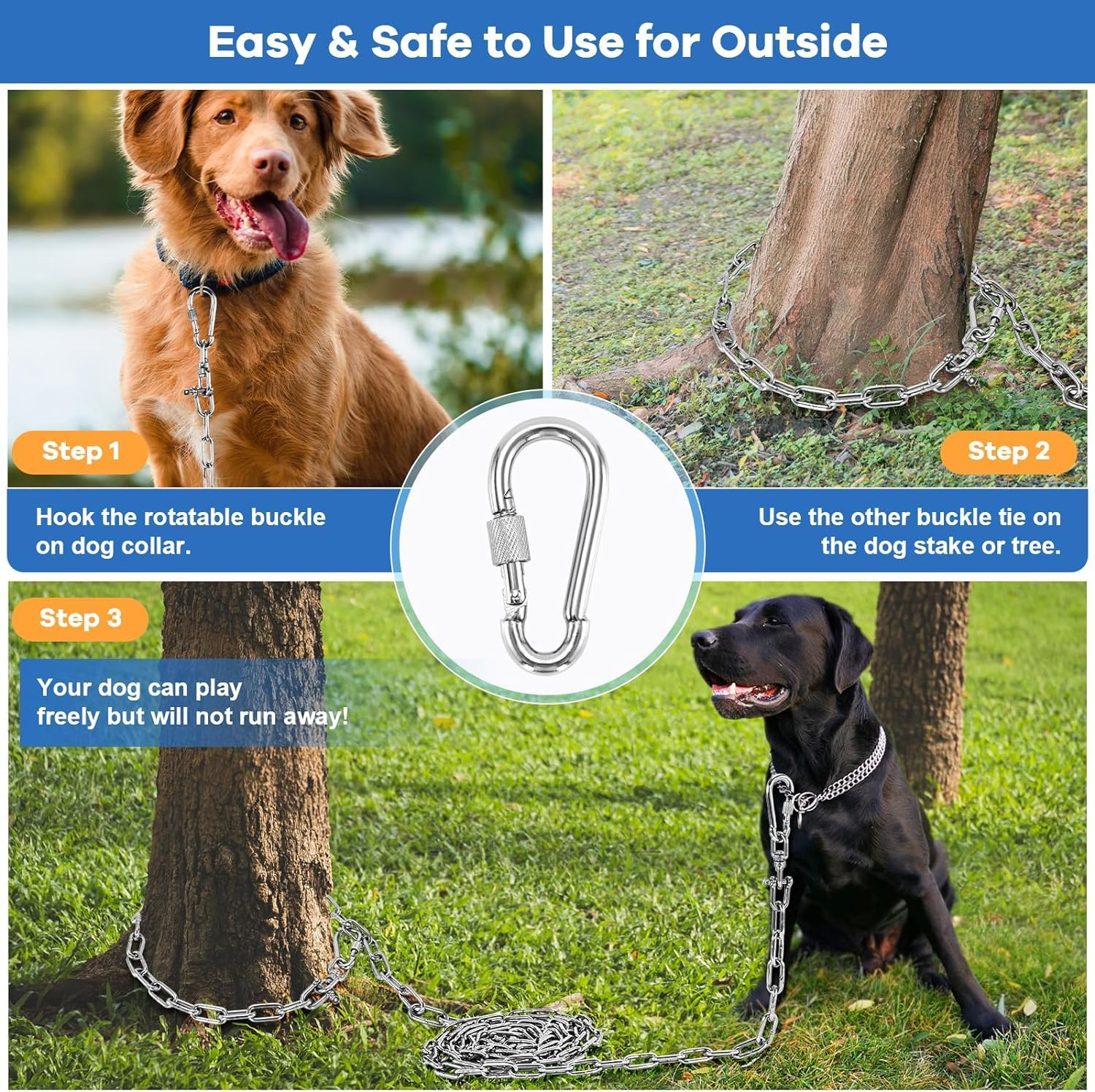 HQQNUO tether attaches to posts or trees for stable yard or campsite use