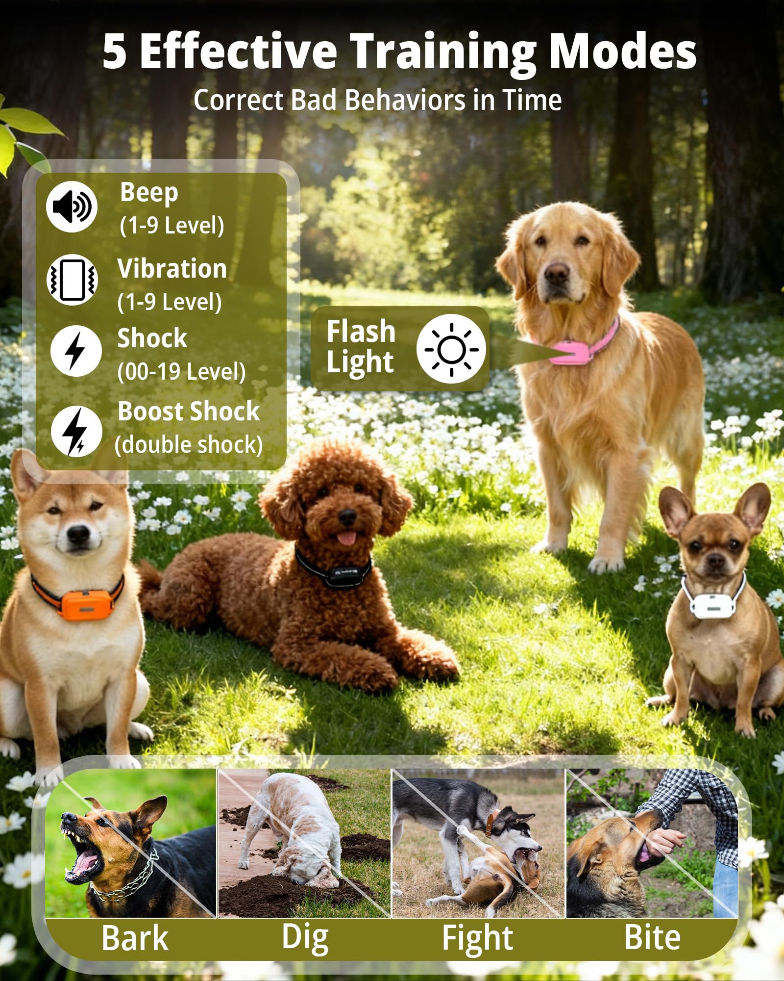 HRRVEE fast USB charging keeps collars ready during training sessions.