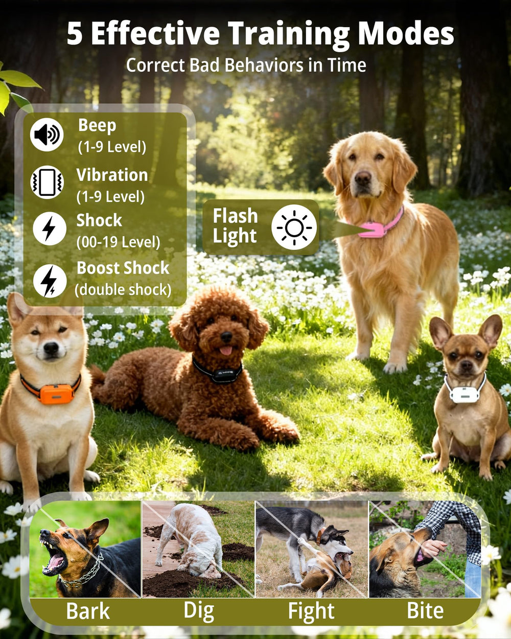 HRRVEE fast USB charging keeps collars ready during training sessions.