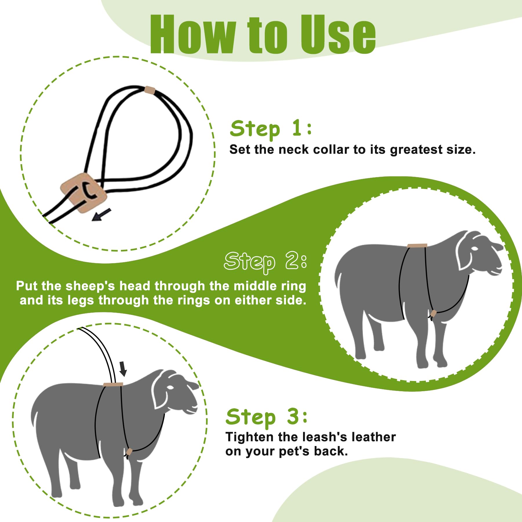 HRYOML goat harness suitable for daily walking and training
