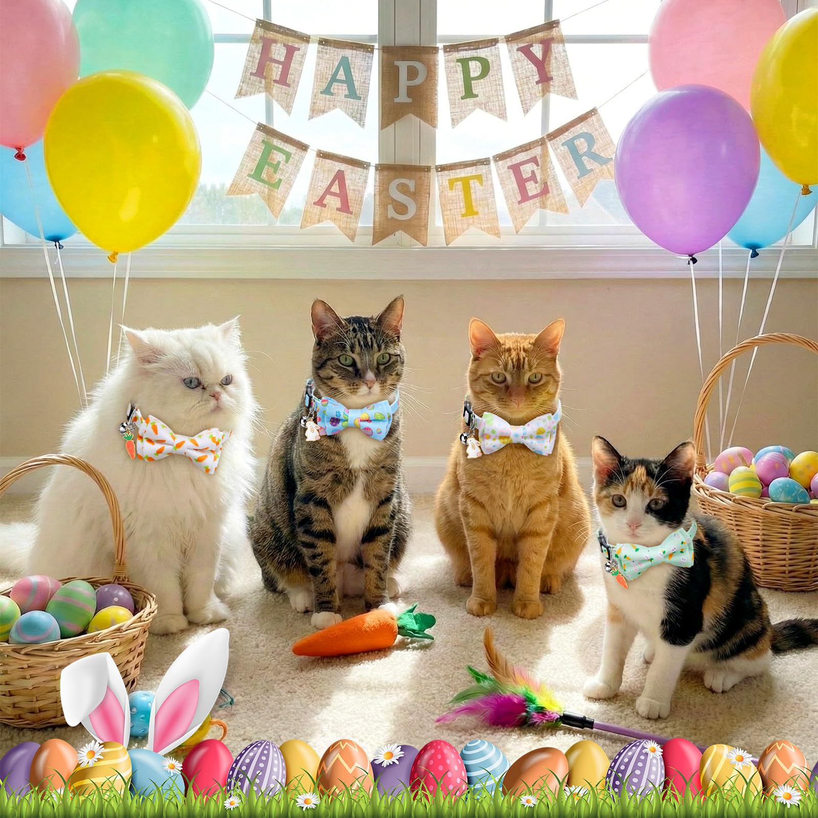 Hsei detachable bow Easter collar adds stylish detail