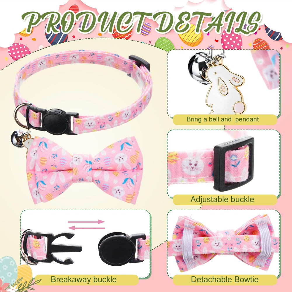Hsei flower-pattern Easter cat collar for colorful seasonal looks