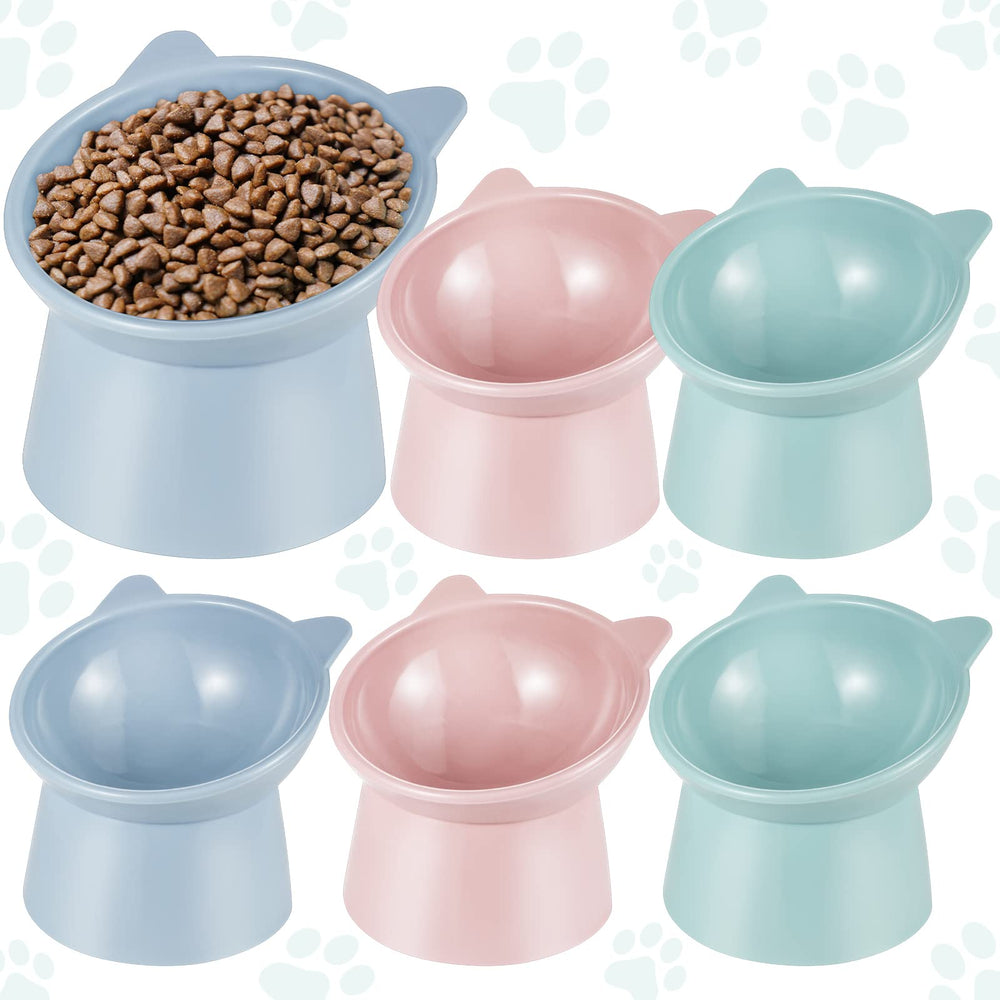 Hsei raised cat bowls showing a 15-degree tilt for comfortable eating