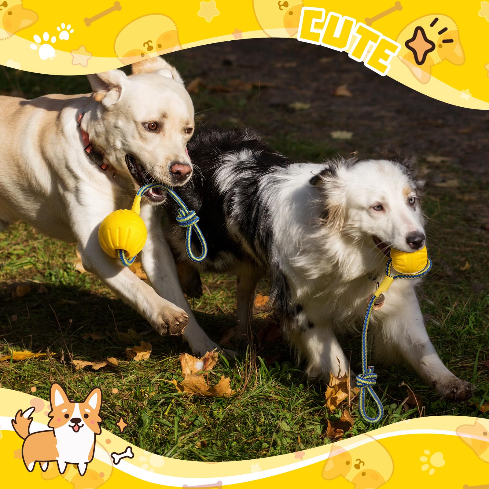 Hsei yellow teething ball made of durable EVA.