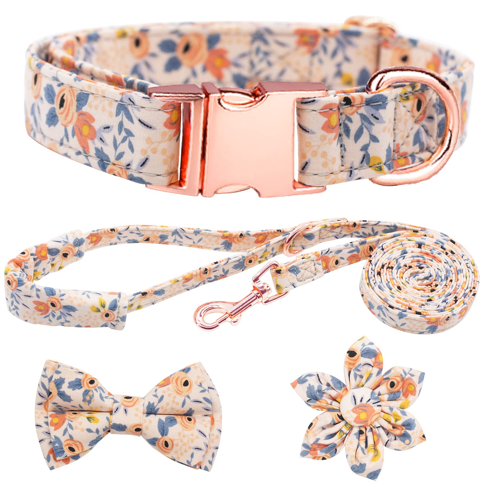 HSIGIO floral collar for dogs enhances outdoor style and visibility.