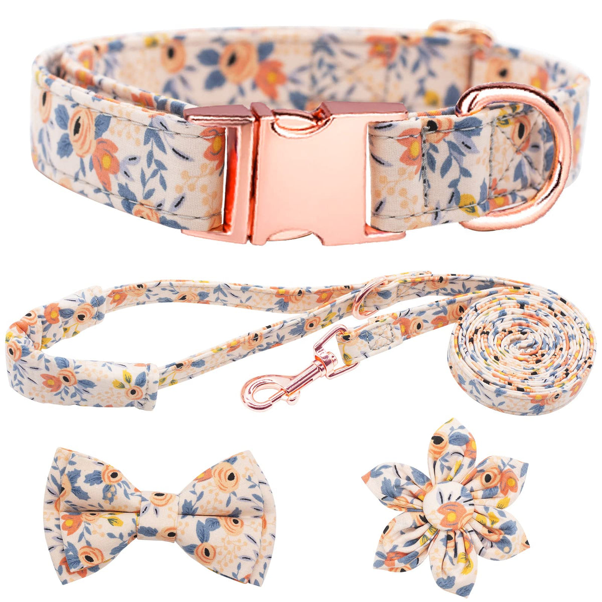 HSIGIO floral collar for dogs enhances outdoor style and visibility.
