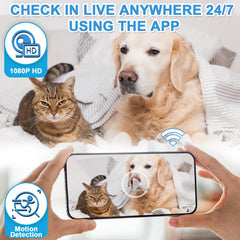 HSKAH wifi nanny cam with live mobile viewing for pets.