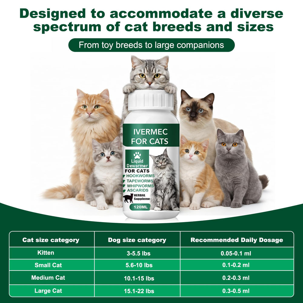 HSL Cat Dewormer Liquid label info shows directions clearly.