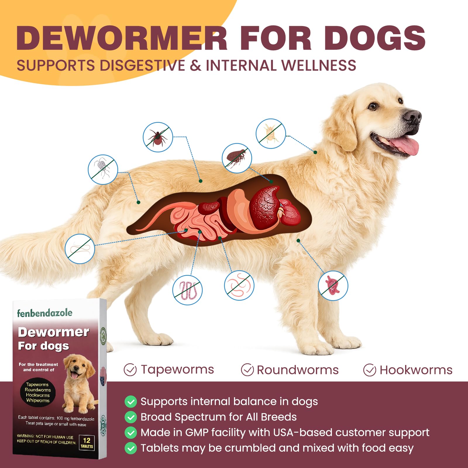 HSL dewormer works for puppies and large dogs, supporting ongoing wellness.