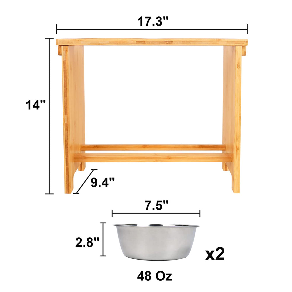 HTB easy-assembly-dog-feeder displayed with included hardware.