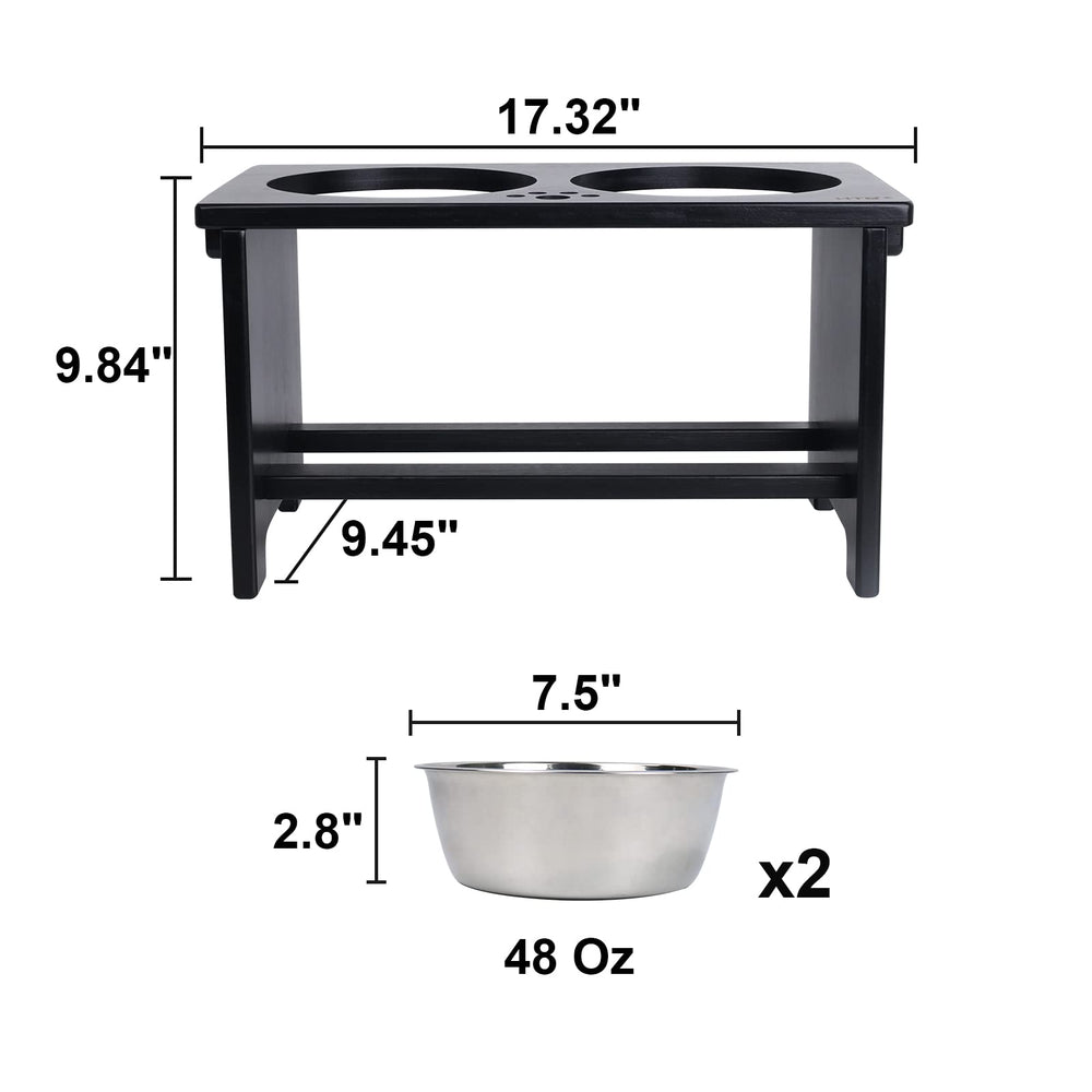 HTB elevated dog bowls anti-slip pads prevent sliding during feeding.
