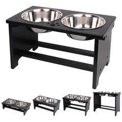 HTB elevated dog bowls stand assembly demonstrates quick setup.