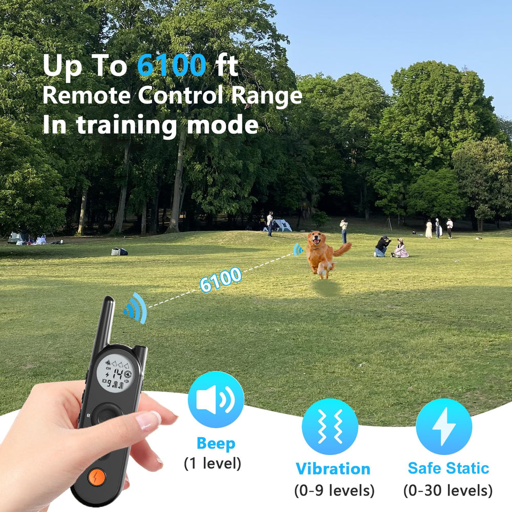 Htcuto dog collar with 185-day standby battery for long outdoor adventures.