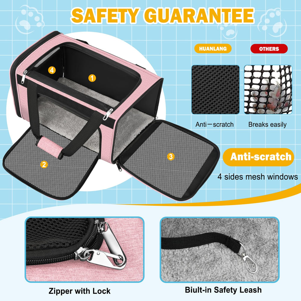 HUANLANG foldable cat bag with padded shoulder strap for easy transport