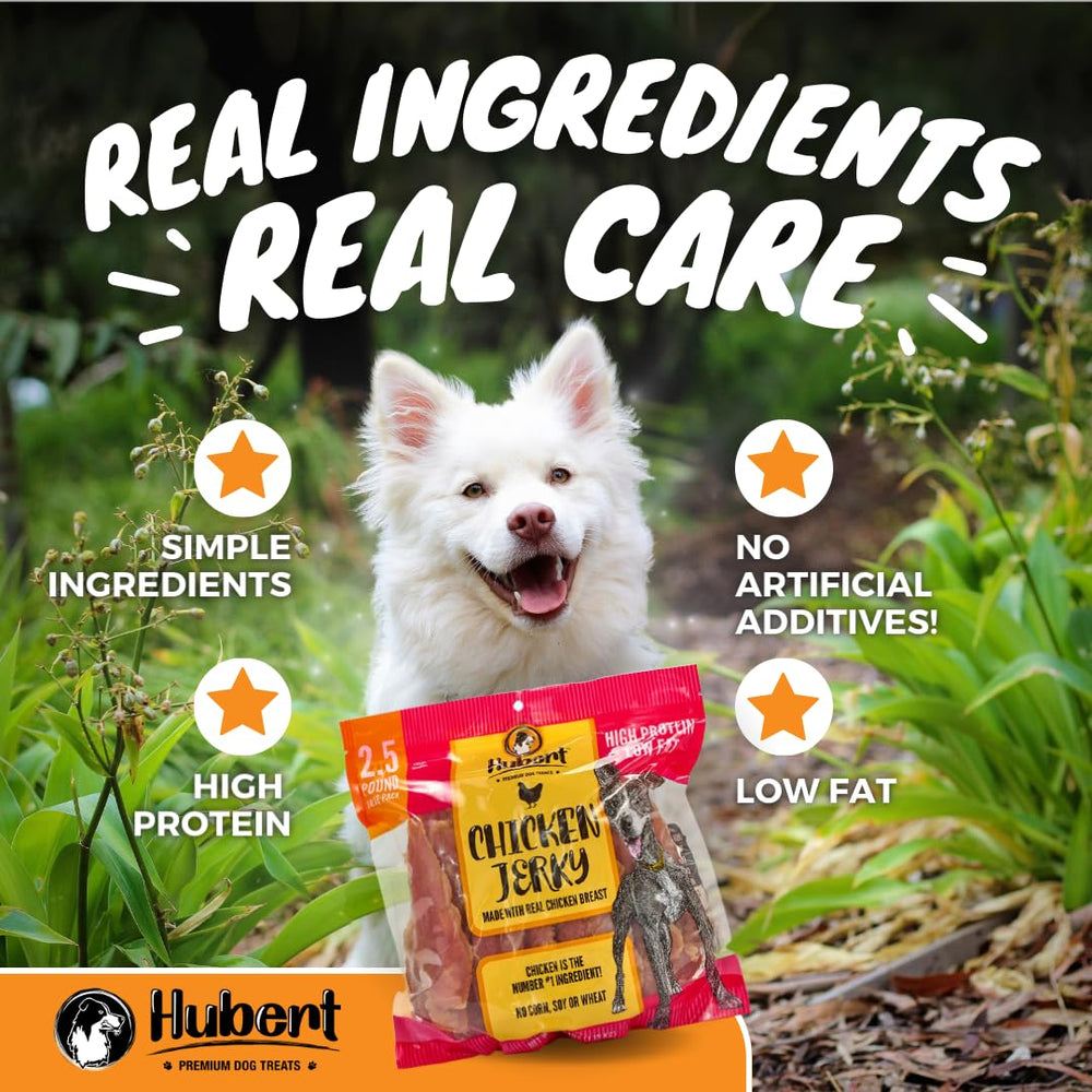 Hubert Premium Dog Treats cross-section view reveals chicken and sweet potato filling