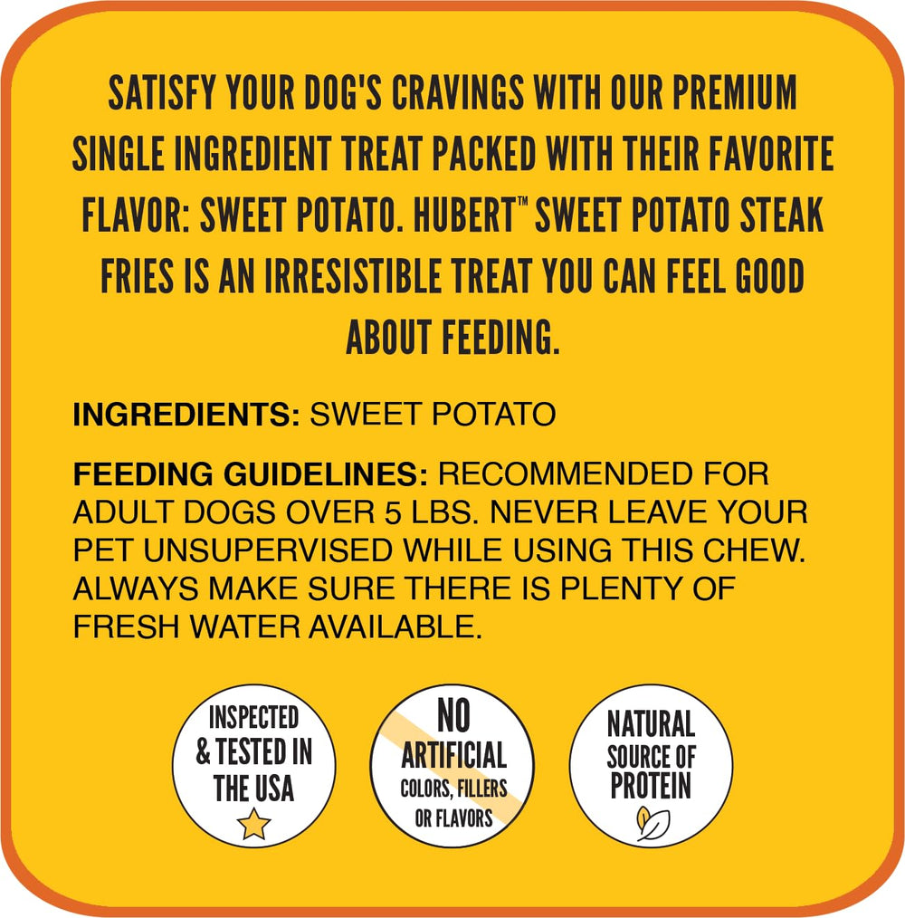 Hubert Premium Dog Treats single-ingredient label closeup for picky eaters.