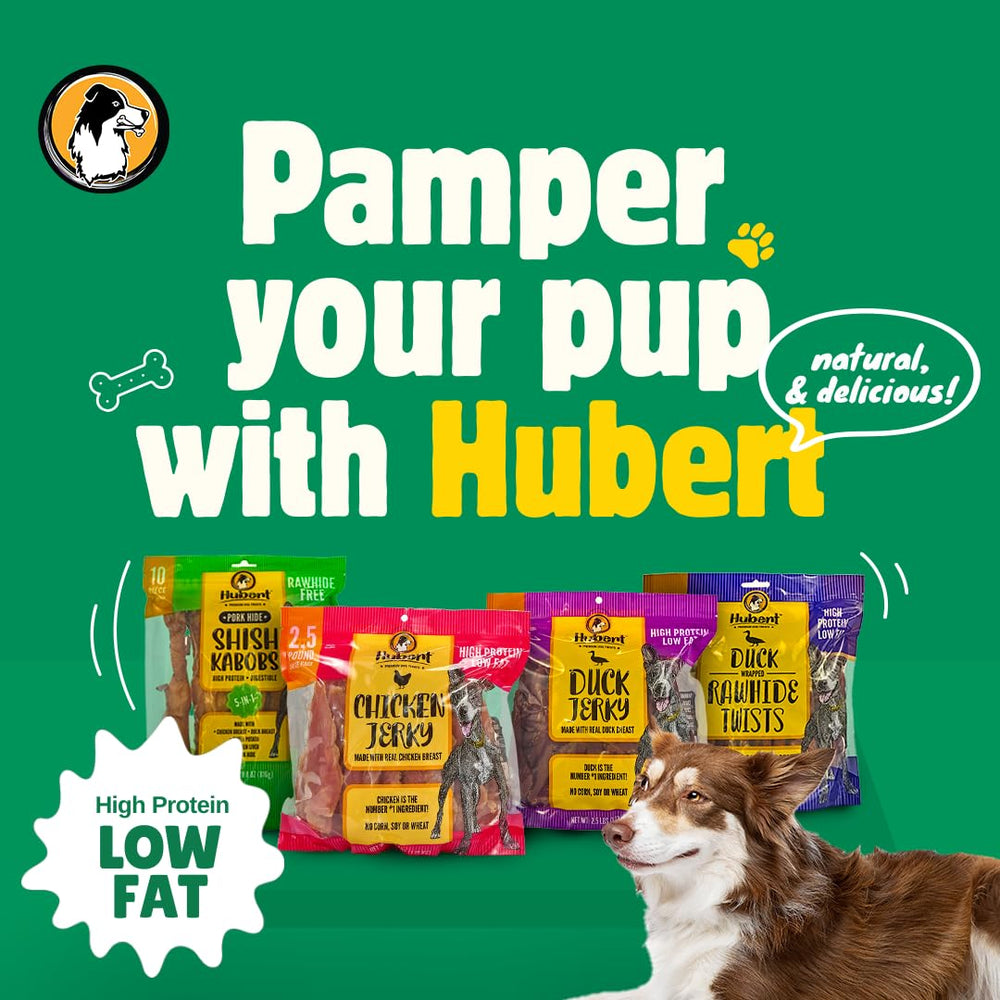 Hubert Premium chicken jerky open bag ready to share treats