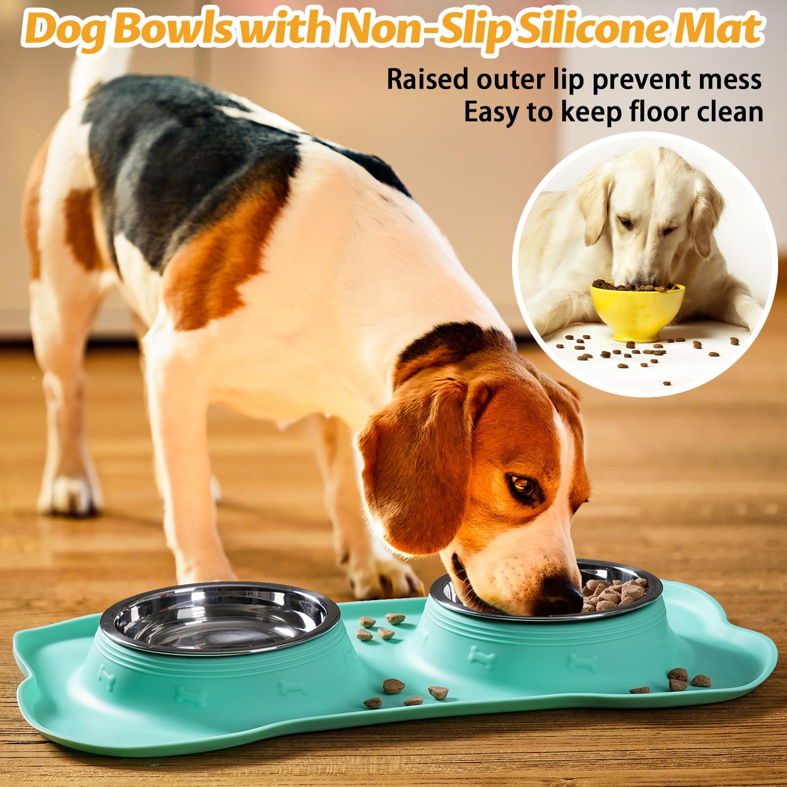 Hubulk no slip bowls stay put on the mat during feeding
