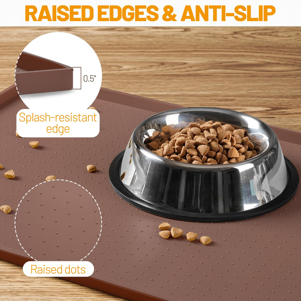 Hubulk dog feeding mat brown color for stylish, easy to clean space