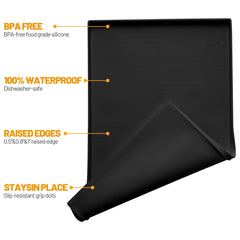 Hubulk feeding mat demonstrating dishwasher-safe surface for easy cleaning.