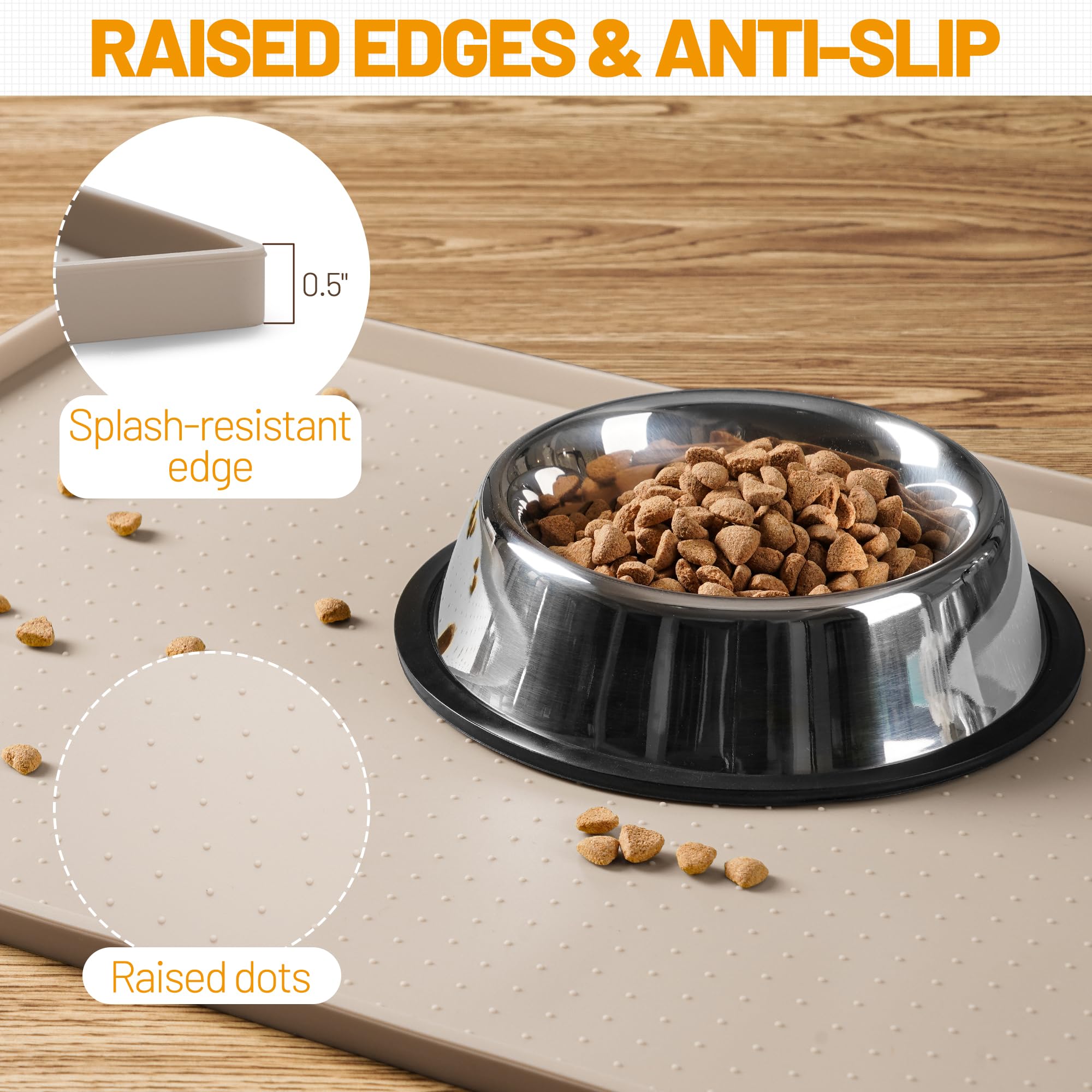 Hubulk nonslip base prevents bowls from sliding across the floor.