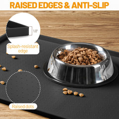 Hubulk feeding mat anti-slip bottom keeps bowls steady on the floor.