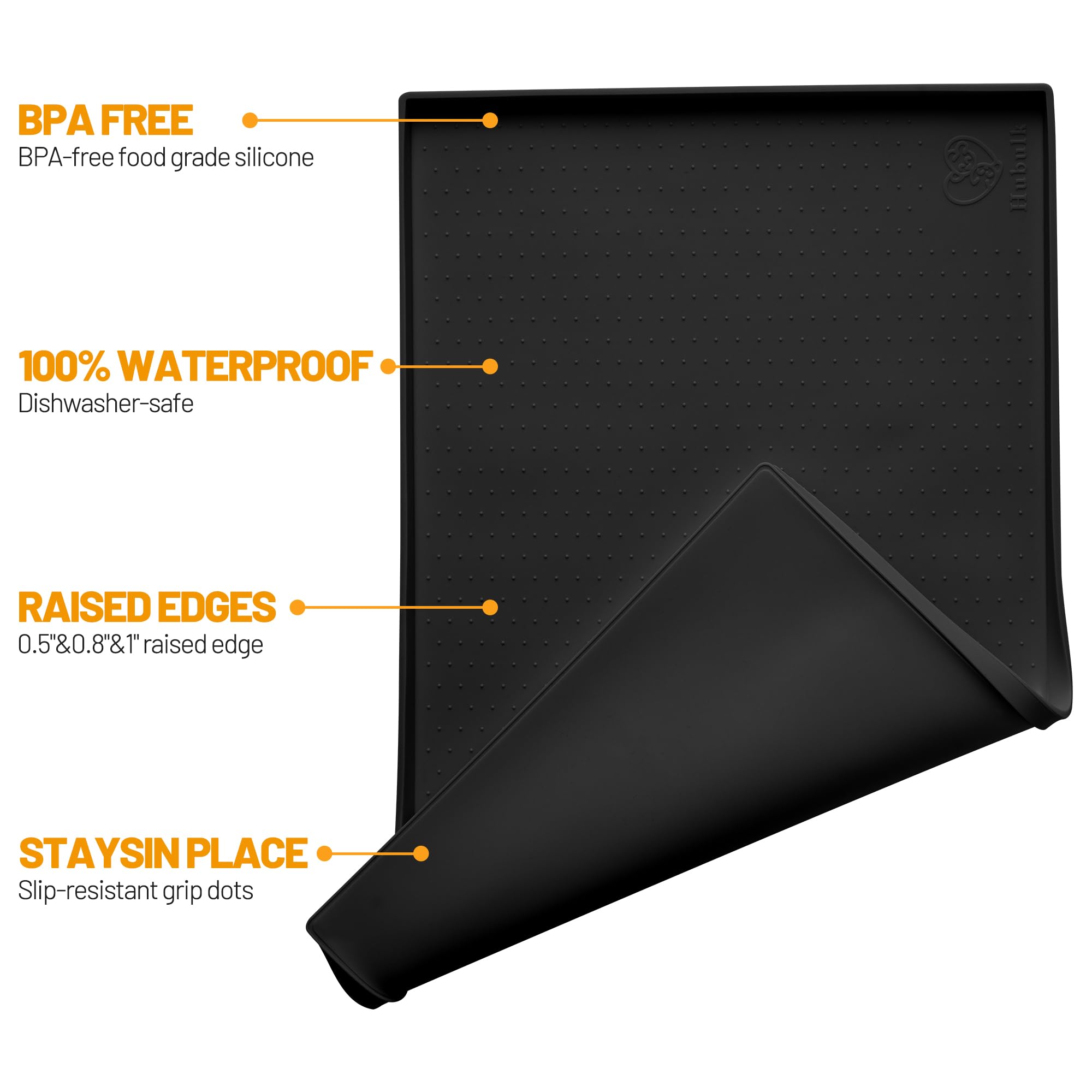 Hubulk dog feeding mat with nonslip design keeps bowls in place