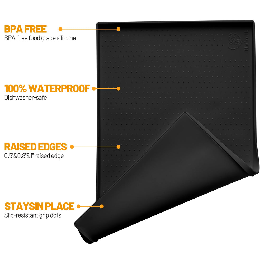 Hubulk dog feeding mat with nonslip design keeps bowls in place