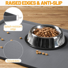 Hubulk raised-edge design contains spills and drips.