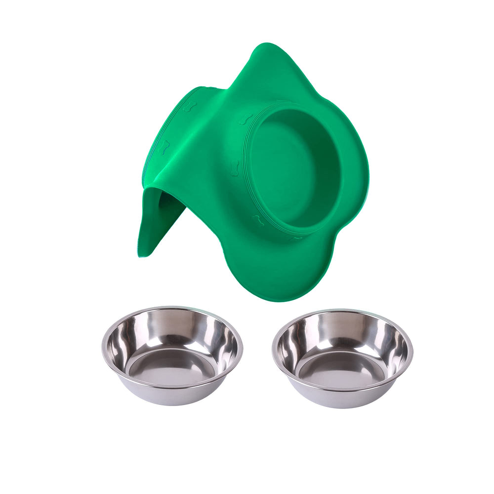 Hubulk double bowls for feeding two pets at once.